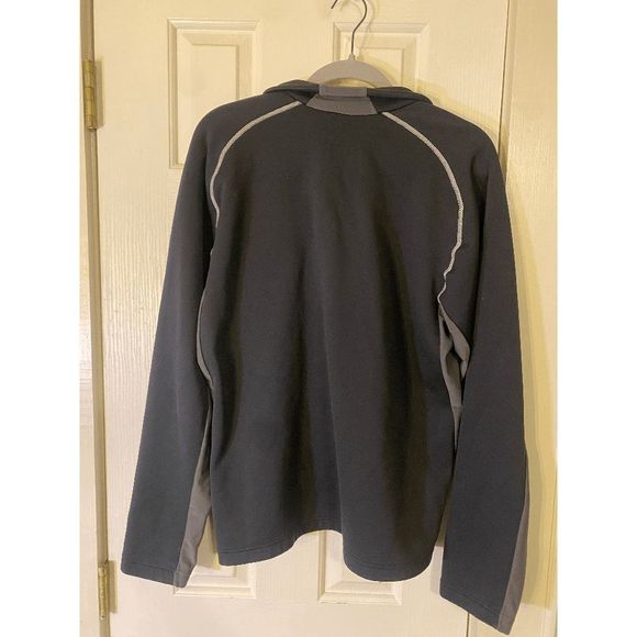 Nike FIT 1/4 Zip Pullover Sweatshirt Mock Neck Black with Gray Swoosh Size Large - Picture 4 of 5